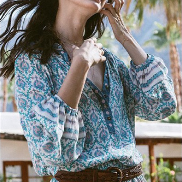 Sage Buttondown Blouse TOP Oracle NEW - Picture 2 of 8